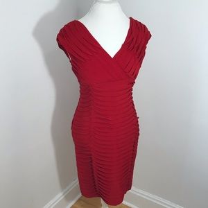 Adrianna Papell Red Ruched Dress size 10